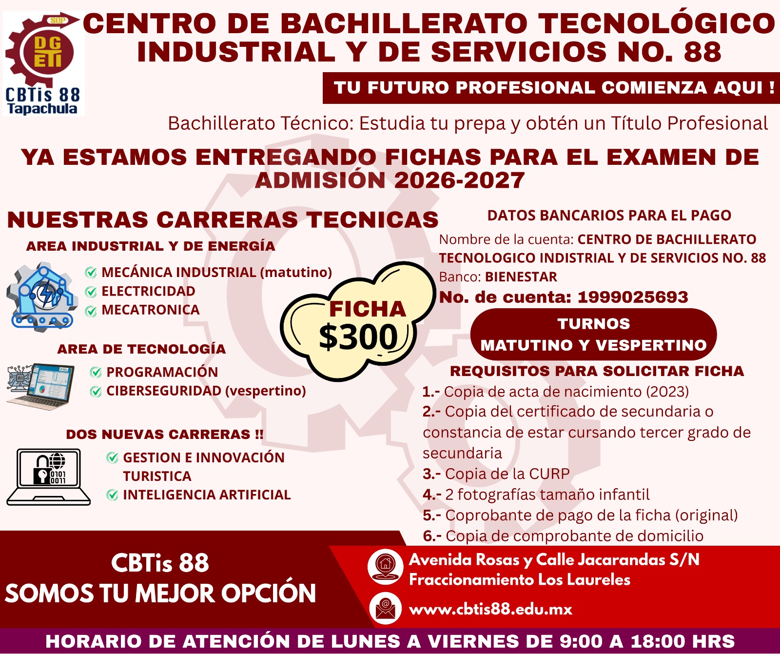 Imagen promocional institucional: Prepárate para el futuro en CBTis 88